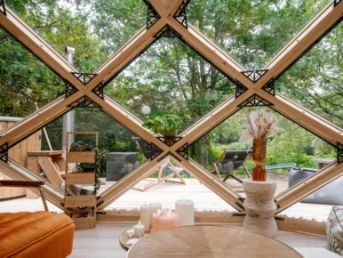 vue depuis l'intérieur du lodge