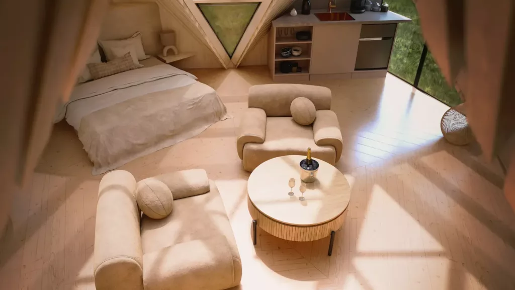 Intérieur du lodge Étoile insolite nature