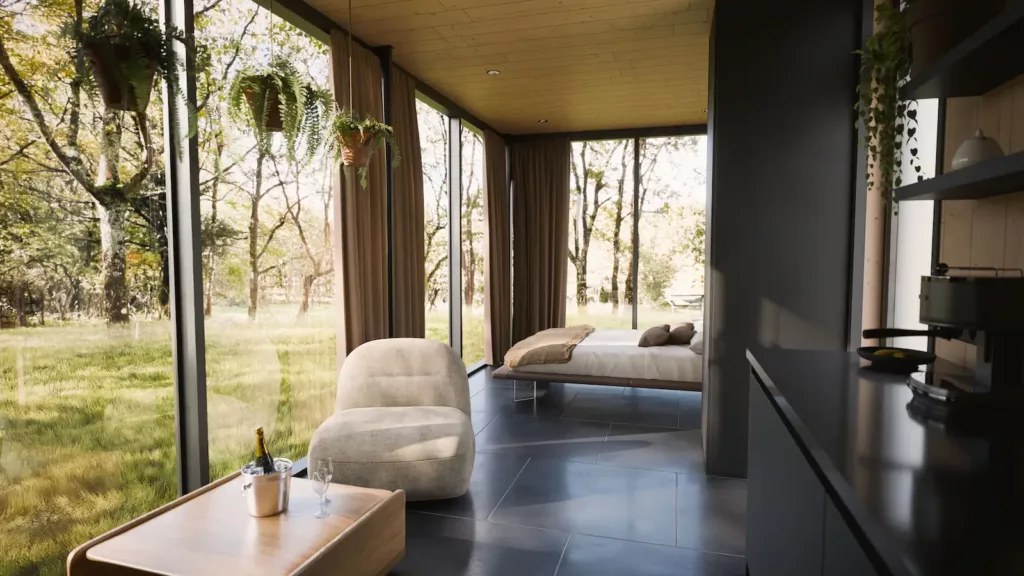 Ambiance cocon et romantique dans le lodge miroir